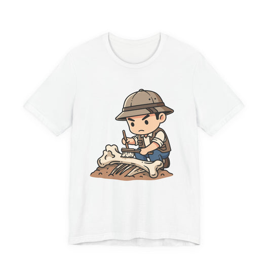 Cute Archaeologist T-Shirt | Fossil Digger Kawaii Tee | Dinosaur Lover Gift | Science Graphic Shirt Unisex